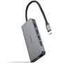 Nanocable Hub USB-C 8 en 1 con HDMI 4K, USB 3.0, RJ45 y PD 100W Gris